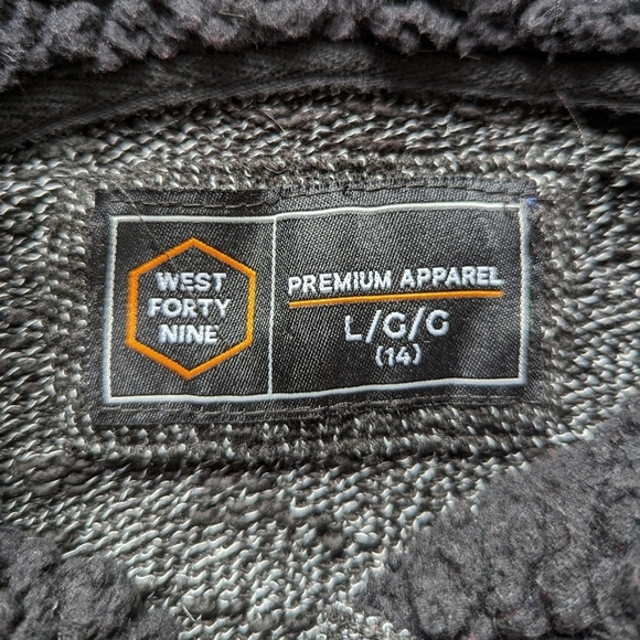 West Forty Nine black sherpa sweatshirt hoodie kids youth size Large - Picture 3 of 12